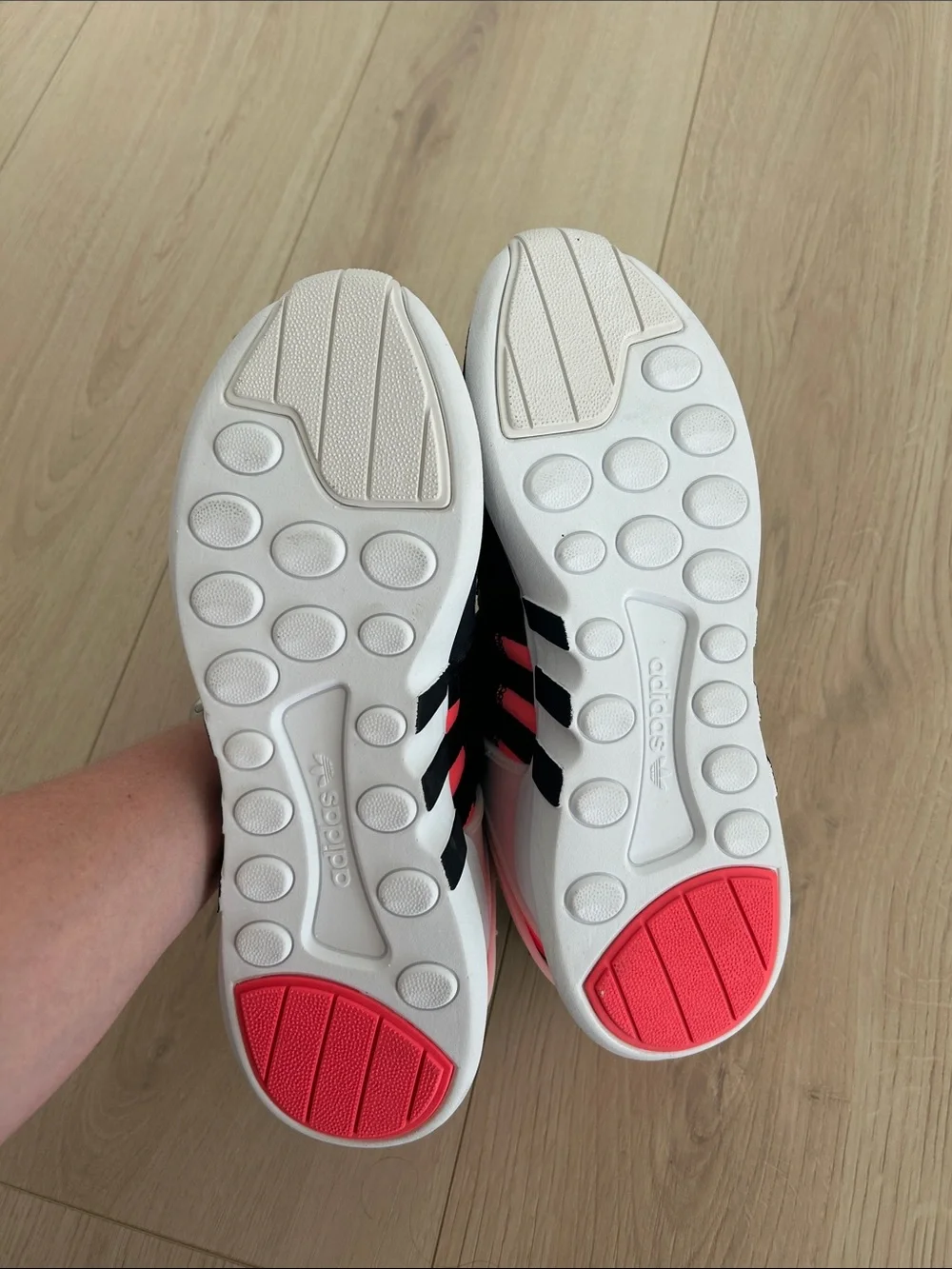 adidas Black Knit Sneakers with Neon Pink Accents size 11 new